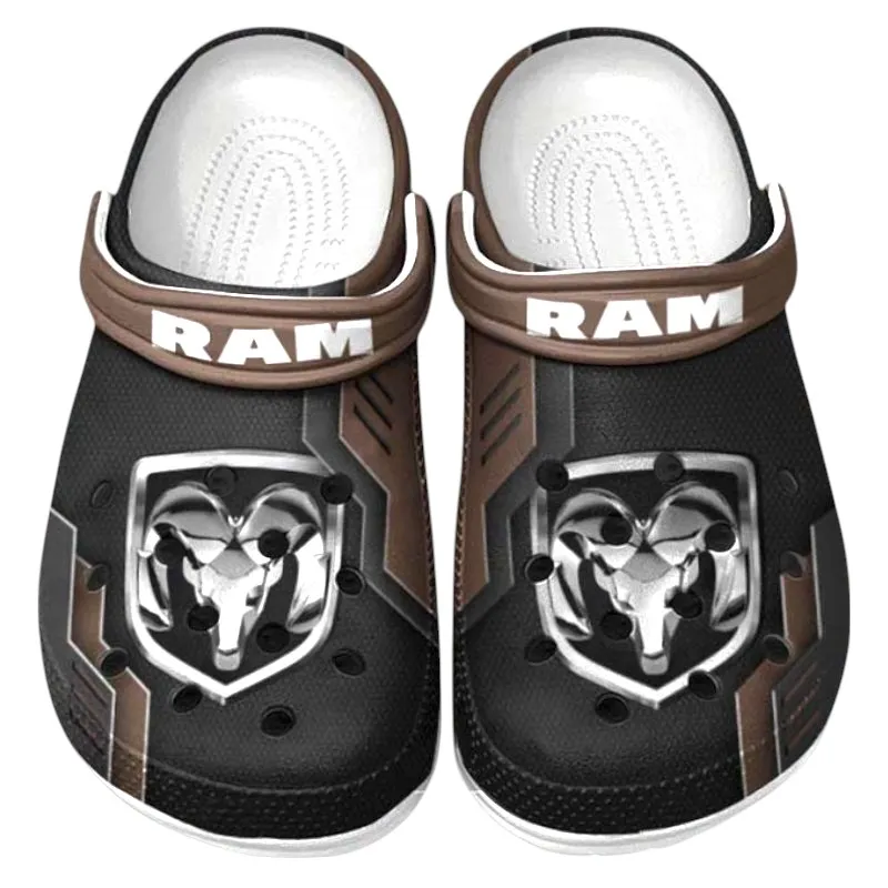 Trendy Professional Hauling Truck Themed Clog, Full Print Lightweight Footwear for Fans of Automotive Style CAR185 - Brown