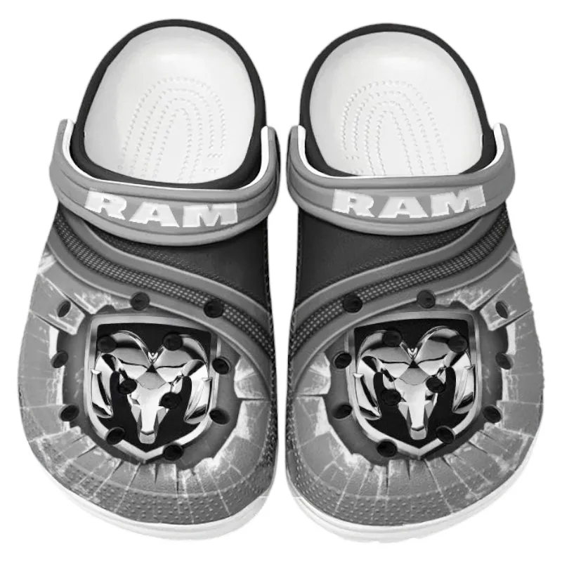 Trendy Professional Hauling Truck Themed Clog, Full Print Lightweight Footwear for Fans of Automotive Style CAR188 - Gray
