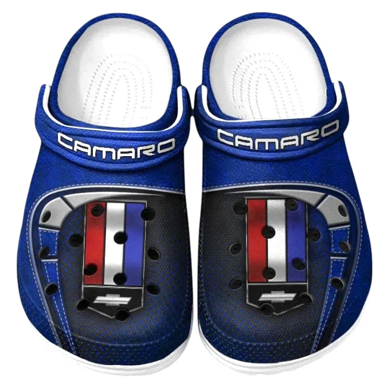 Trendy Reliable Family Car Themed Clog, Full Print Lightweight Footwear for Fans of Automotive Style CAR177 - Blue