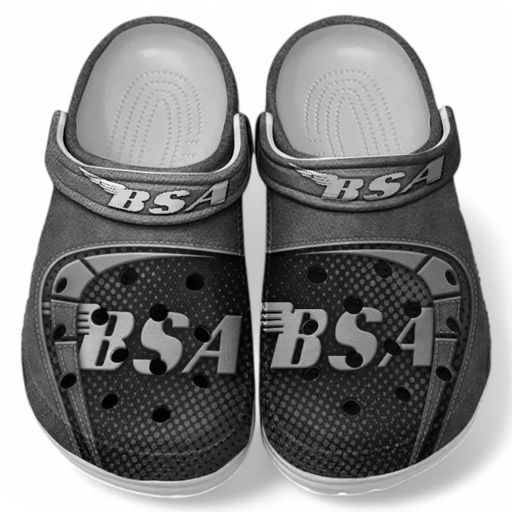 Trendy Retro Motorbike Themed Clog, Full Print Lightweight Footwear for Fans of Automotive Style CAR183 - Gray