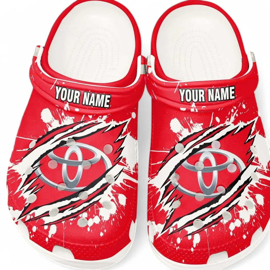 Trendy Sedan Themed Clog, Full Print Lightweight Footwear for Fans of Automotive Style CAR560 - White