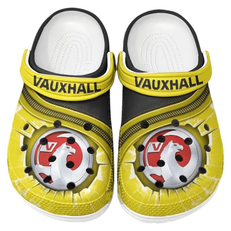 Trendy Small City Car Themed Clog, Full Print Lightweight Footwear for Fans of Automotive Style CAR188 - Yellow