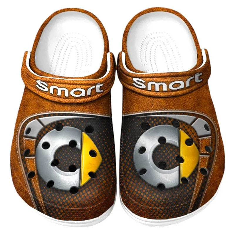 Trendy Small Two-Seater Themed Clog, Full Print Lightweight Footwear for Fans of Automotive Style CAR177 - Orange