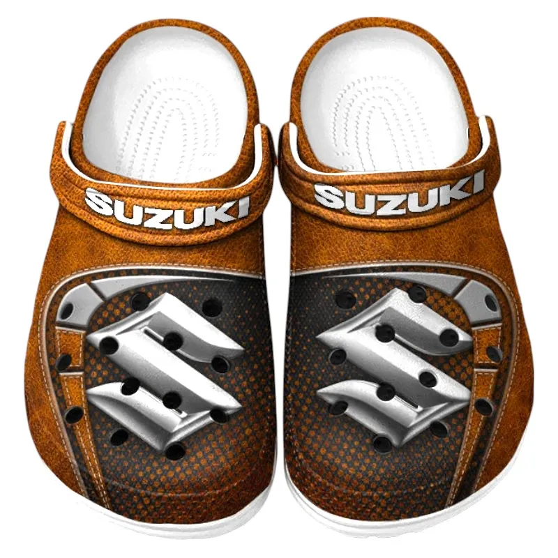 Trendy Sporty Hatchback Themed Clog, Full Print Lightweight Footwear for Fans of Automotive Style CAR177 - Orange