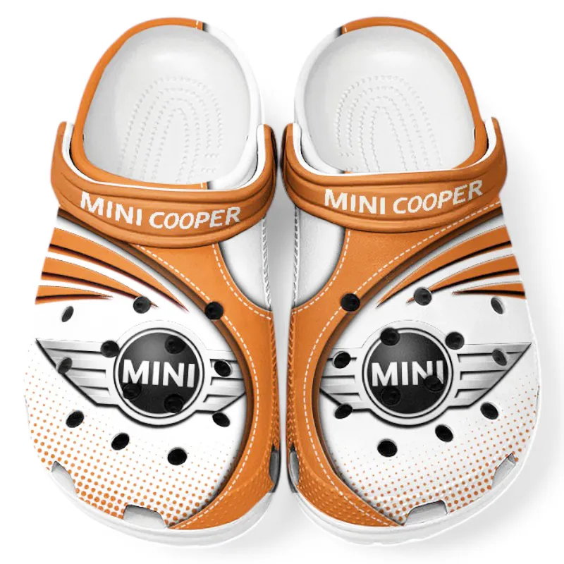 Trendy Stylish Urban Car Themed Clog, Full Print Lightweight Footwear for Fans of Automotive Style CAR181 - Orange