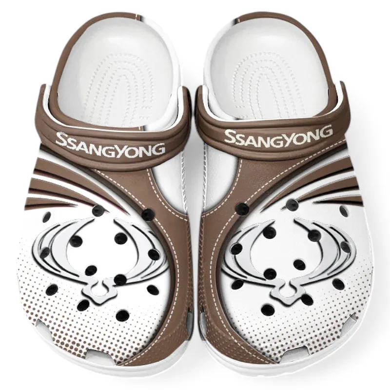 Trendy Utility Vehicle Themed Clog, Full Print Lightweight Footwear for Fans of Automotive Style CAR181 - Brown
