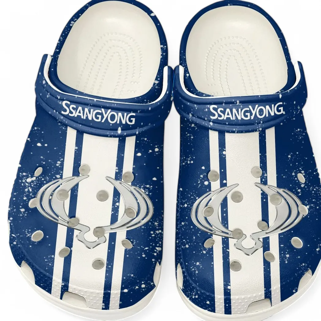 Trendy Utility Vehicle Themed Clog, Full Print Lightweight Footwear for Fans of Automotive Style CAR620 - White