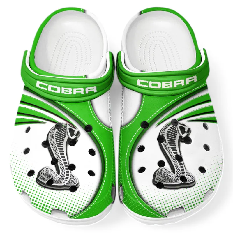 Trendy V8 Powered Ride Themed Clog, Full Print Lightweight Footwear for Fans of Automotive Style CAR181 - Green