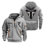 Hoodie Half Zipper Exclusive Logo Gift For Freedom Rider Enthusiasts CAR200 - Gray