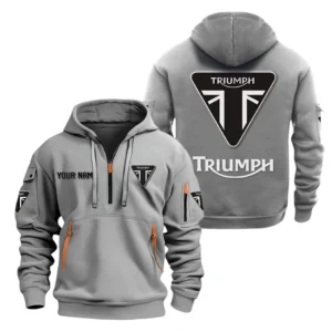 Hoodie Half Zipper Exclusive Logo Gift For Freedom Rider Enthusiasts CAR200 - Gray