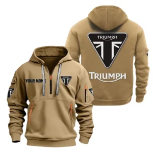 Hoodie Half Zipper Exclusive Logo Gift For Velocity Machine Enthusiasts CAR200 - Khaki