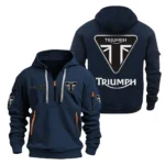 Urban Explorer Bike Hoodie Half Zipper, All Over Print Hoodie Gift For Urban Explorer Bike Enthusiasts CAR200 - Navy