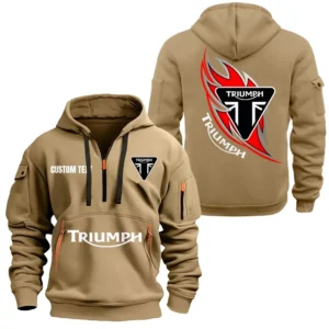 Hoodie Half Zipper Exclusive Logo Gift For Heritage Ride Enthusiasts CAR170 - Khaki