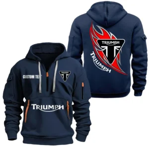 Hoodie Half Zipper Exclusive Logo Gift For Legendary Two-Wheeler Enthusiasts CAR170 - Navy