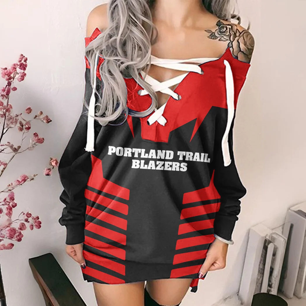 True Basketball Spirit Lace-Up Sweatshirt For Women, Everyday Fan Hoodie Dress HVN1272