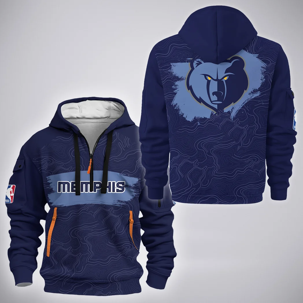 True Court Lifestyle Hoodie Half Zip 3D, Bold Fan Hoodie HVN1276