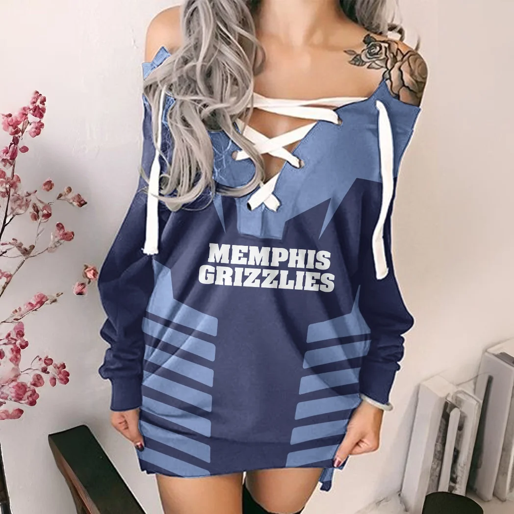 True Court Lifestyle Lace-Up Sweatshirt For Women, Everyday Fan Hoodie Dress HVN1272