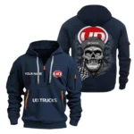 Hoodie Half Zipper Exclusive Logo Gift For Freight Hauler Enthusiasts CAR166 - Navy