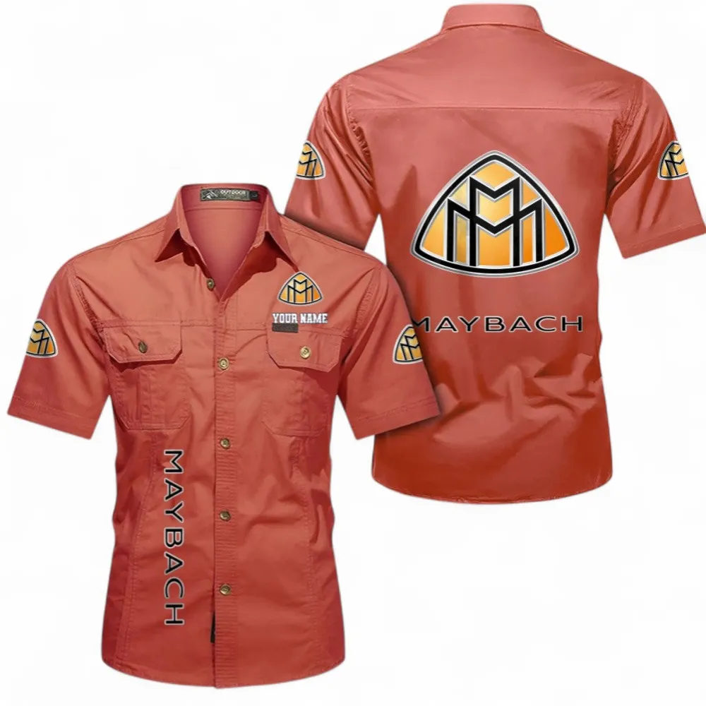 Ultra-Luxury Car Casual Short Sleeve Shirt, Custom Name CAR392 - Red