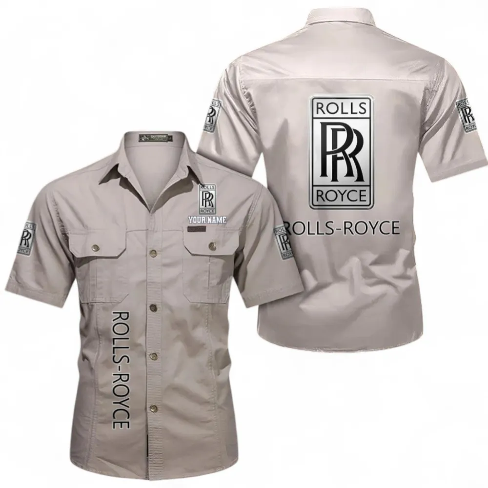 Ultra-Luxury Car Classic Short Sleeve Shirt, Custom Name CAR392 - Beige