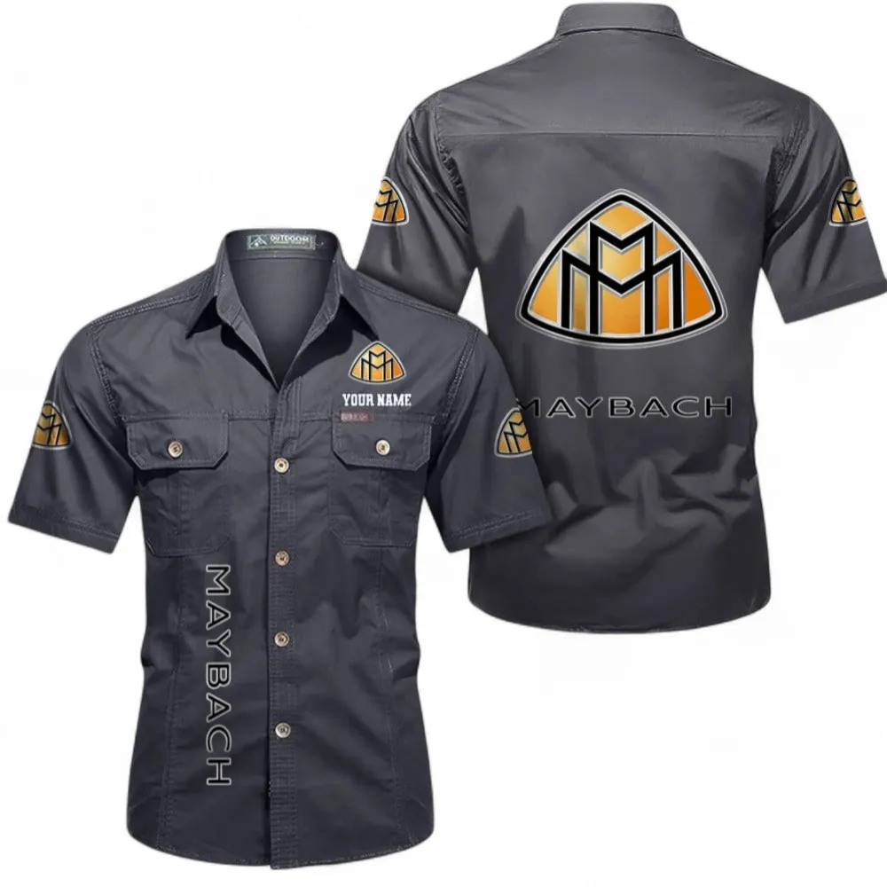 Ultra-Luxury Car Cotton Short Sleeve Shirt, Custom Name CAR392 - Gray