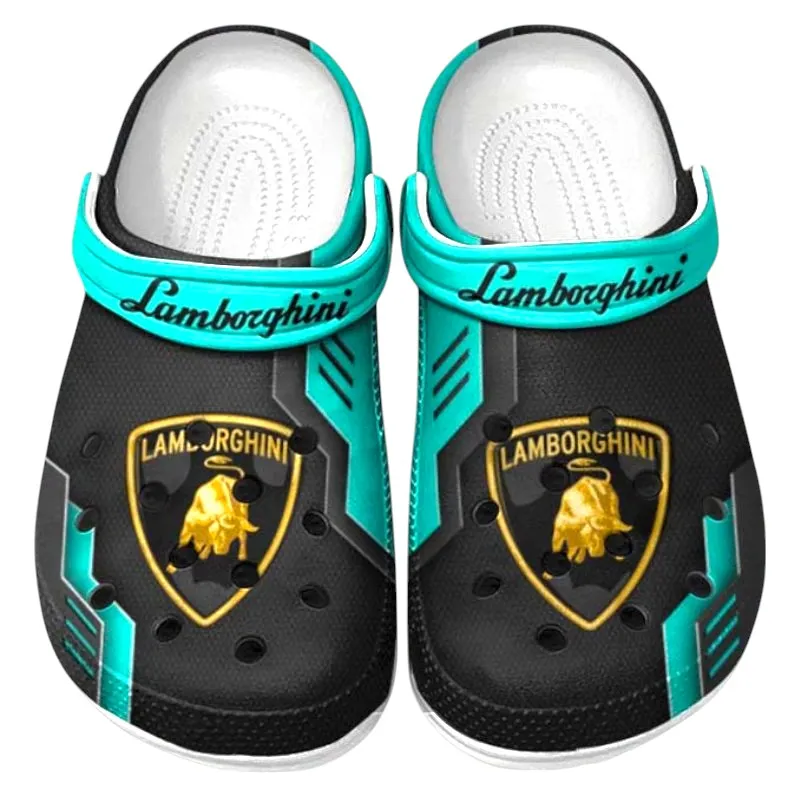Ultra-Performance Car Lover’s All Over Print Clog, Slip-On Shoes for Daily Comfort and Garage Style CAR185 - Cyan