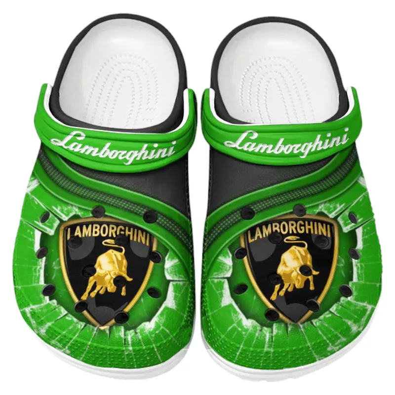 Ultra-Performance Car Lover’s All Over Print Clog, Slip-On Shoes for Daily Comfort and Garage Style CAR188 - Green