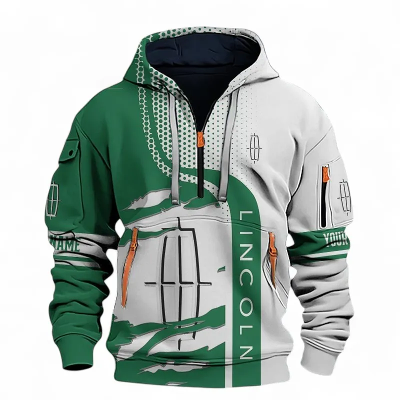 Upscale Vehicle Hoodie Half Zip 3D, Casual Fit Hoodie For Car Lovers CAR396 - Green