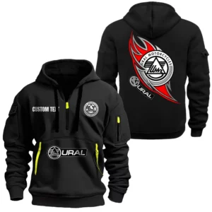 Hoodie Half Zipper Exclusive Logo Gift For Sidecar Motorcycle Enthusiasts CAR170 - Black