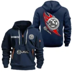 Hoodie Half Zipper Exclusive Logo Gift For Classic Cruiser Enthusiasts CAR170 - Navy