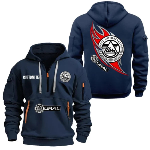 Hoodie Half Zipper Exclusive Logo Gift For Classic Cruiser Enthusiasts CAR170 - Navy