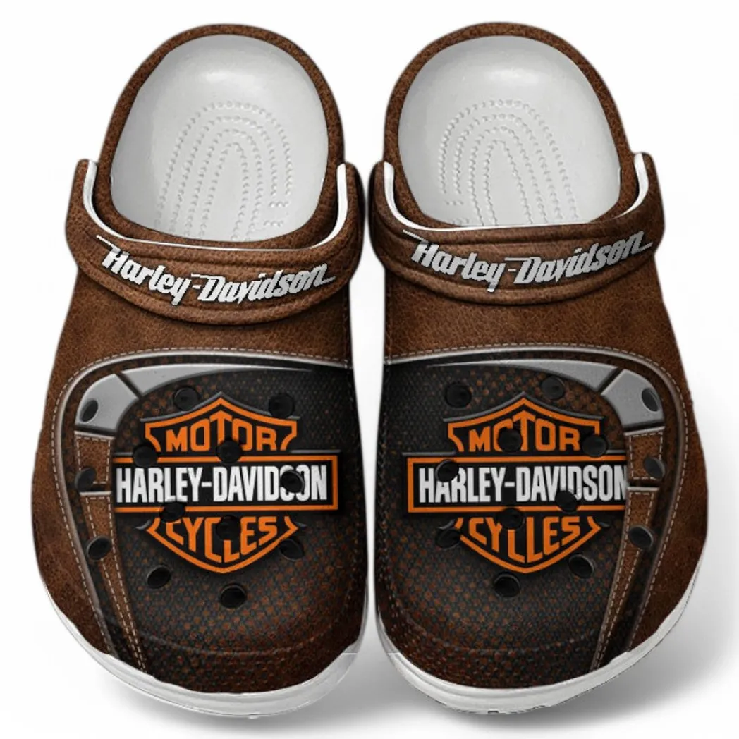V-Twin Bike Lover’s All Over Print Clog, Slip-On Shoes for Daily Comfort and Garage Style CAR183 - Brown