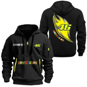 Hoodie Half Zipper Exclusive Logo Gift For MotoGP Legend Enthusiasts CAR170 - Black