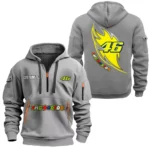 Racing Icon Hoodie Half Zipper, All Over Print Hoodie Gift For Racing Icon Enthusiasts CAR170 - Gray