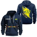Speed Master Hoodie Half Zipper, All Over Print Hoodie Gift For Speed Master Enthusiasts CAR170 - Navy