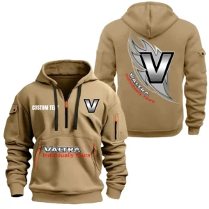 Hoodie Half Zipper Exclusive Logo Gift For Sustainable Work Tractor Enthusiasts CAR170 - Khaki