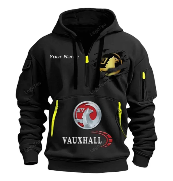 Hoodie Half Zipper Exclusive Logo Gift For Elegant Auto Enthusiasts CAR113 - Black