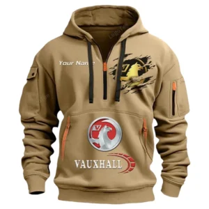 Hoodie Half Zipper Exclusive Logo Gift For Small City Car Enthusiasts CAR113 - Khaki