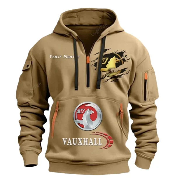 Hoodie Half Zipper Exclusive Logo Gift For Small City Car Enthusiasts CAR113 - Khaki
