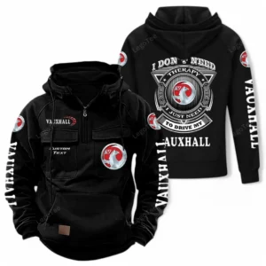 Compact SUV Tactical Quarter Zip Hoodie, Exclusive Logo Hoodie For Car Enthusiasts CAR106 - Black