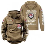 Practical Estate Car Tactical Quarter Zip Hoodie, Exclusive Logo Hoodie For Car Enthusiasts CAR106 - Khaki
