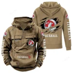 Compact SUV Tactical Quarter Zip Hoodie, Exclusive Logo Hoodie For Car Enthusiasts CAR122 - Khaki