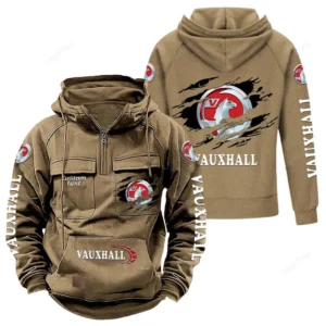 Compact SUV Tactical Quarter Zip Hoodie, Exclusive Logo Hoodie For Car Enthusiasts CAR122 - Khaki