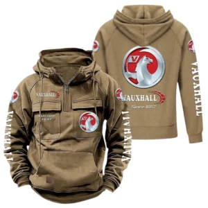 Small City Car Tactical Quarter Zip Hoodie, Exclusive Logo Hoodie For Car Enthusiasts CAR960 - Khaki