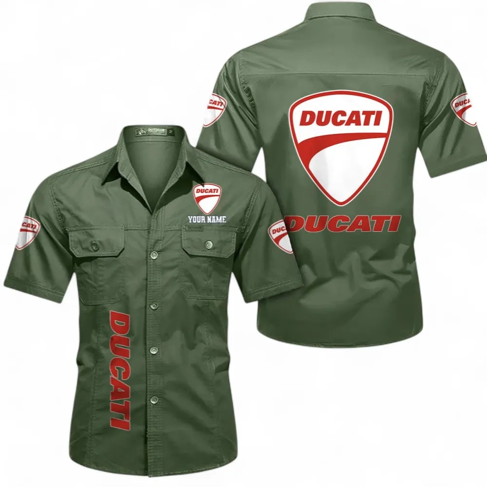 Velocity Beast Men's Cotton Short Sleeved Shirt, Custom Name CAR392 - Army Green
