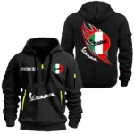 High-Performance Farm Tractor Hoodie Half Zipper, All Over Print Hoodie Gift For High-Performance Farm Tractor Enthusiasts CAR170 - Black