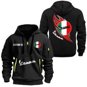 High-Performance Farm Tractor Hoodie Half Zipper, All Over Print Hoodie Gift For High-Performance Farm Tractor Enthusiasts CAR170 - Black