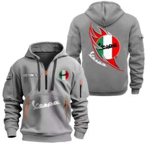 Street Bike Hoodie Half Zipper, All Over Print Hoodie Gift For Street Bike Enthusiasts CAR170 - Gray