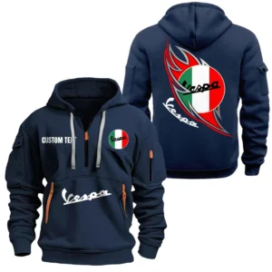 Racing Bike Hoodie Half Zipper, All Over Print Hoodie Gift For Racing Bike Enthusiasts CAR170 - Navy