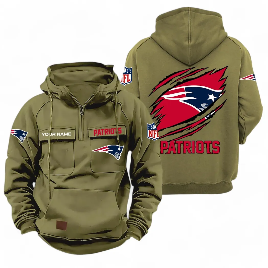 Victory Helm Tactical Quarter Zip Hoodie, Performance Fan Quarter-Zip NFL720 - Army Green